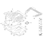 Uchwyt osłona ekranu przedziału silnika prawa BMW E83 E83N X3 2,0d 2,5i 2,0i 3,0d 3,0i 3,0si 3,0sd 2,5si - 51713404140