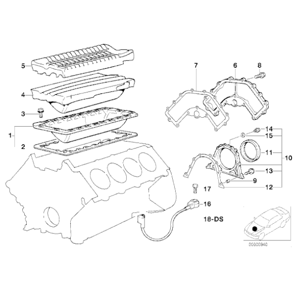 Uszczelka pokrywy silnika BMW E31 E32 E34 E38 840i 730i 740i M60 prod. do 09.1994r - 11141736175