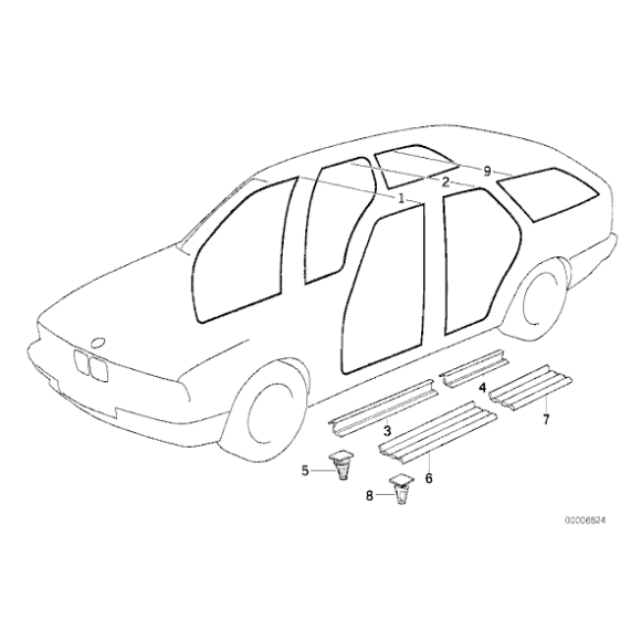 51471928808 Klamra listwy progu BMW E34 518 520 525 530 535 540 M5 - 51471928808 - Części oryginalne BMW Łódź | Sklep internetowy BMW