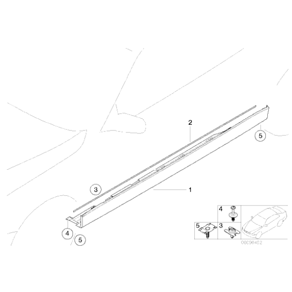 Zaczep mocowanie osłony progu BMW E38 725 728 730 735 740 750 - 51717037660