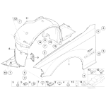 Nadkole przód lewe BMW E46 sedan touring 316 318 320 323 325 328 330 - 51717039677