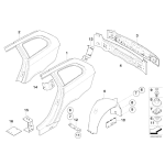 Uszczelka nadkola tył prawa BMW E60 E61 520 523 525 530 528 535 540 550 - 51717041626