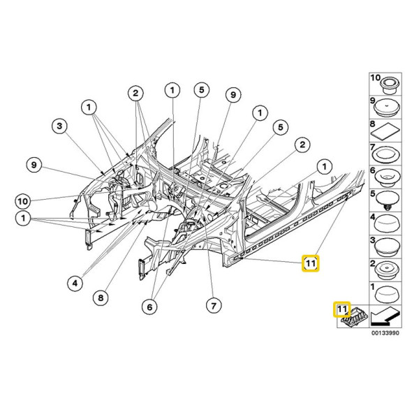 Podstawa podnośnika BMW E60 E61 X3 F25 X4 F26 520 523 525 530 545 535 550 - 51717065919