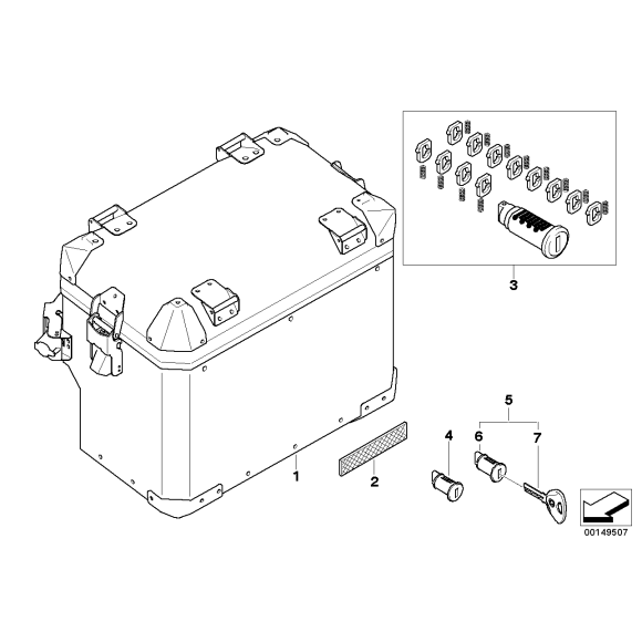 Kufer albuminowy prawy BMW K255 R1200 GS - 77418566458
