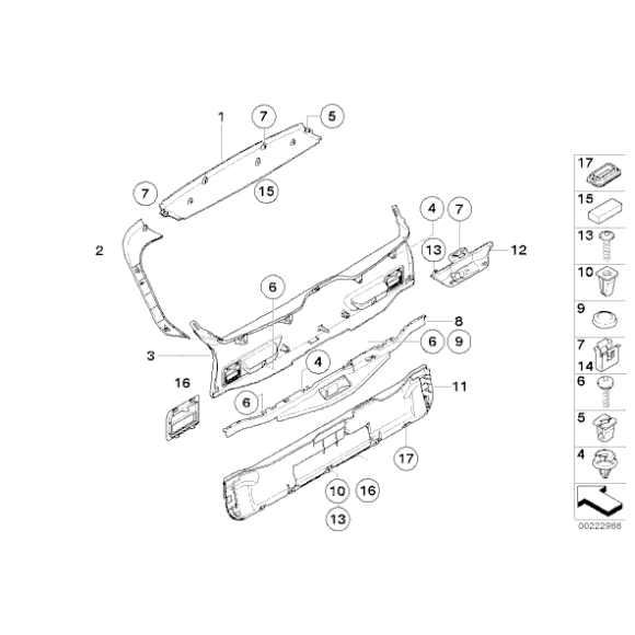 Spinka BMW E60 E61 E63 E64 E70 E71 E82 E84 E88 E89 E90 E91 E92 E93 F01 F02 F06 F10 - 51717154520
