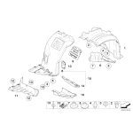 Osłona podwozia nadkole lewe BMW E84 E90 E91 E92 E93 316 318 320 325 328 - 51717159189
