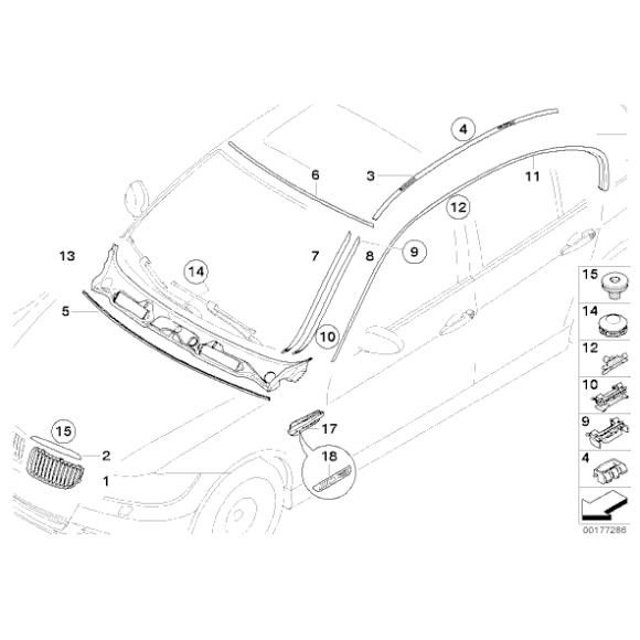 Pokrywa osłony podszybia BMW E90 E91 E92 prod do 05.2006r 316 318 320 323 325 328 330 335 M3 - 51717167811
