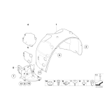 Osłona nadkola przód dolna lewa BMW E85 E86 Z4 2,0i 2,2i 2,5i 2,5si 3,0i 3,0si - 51717168995