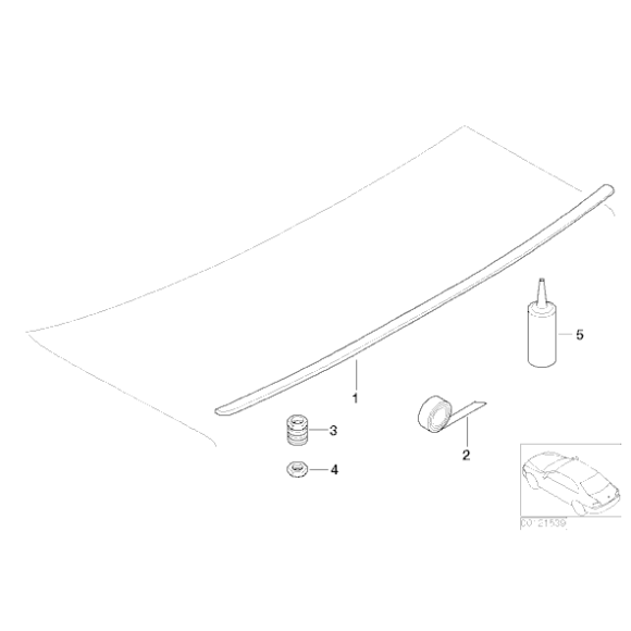 51717901759 Taśma klejąca mocująca spoiler tył BMW E46 Coupe 316Ci 318Ci 320Ci 323Ci 325Ci 328Ci 330Cd 330Ci M3 M4 - 51717901759 - Części oryginalne BMW Łódź | Sklep internetowy BMW