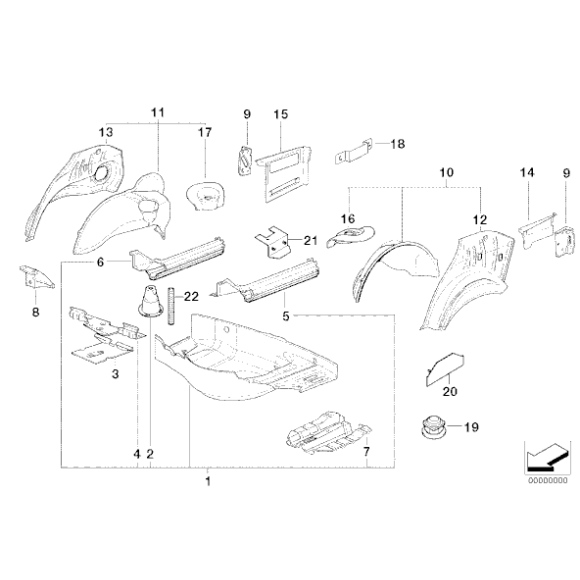 Uchwyt koła zapasowego BMW E31 E36 E46 E38 E39 E60 E61 - 51718108473