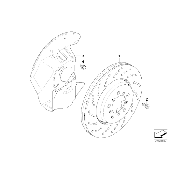 Tarcza hamulcowa przód prawa BMW E46 M3 M3CSL Z4 M3,2 S54 - 34112282446