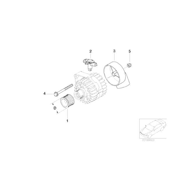 Koło pasowe alternatora BMW E46 E60 E65 E90 316 318 320 330 523 530 730 - 12317570152