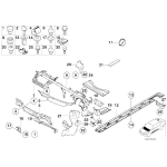 Ścianka osłona komory silnika środkowa BMW E39 sedan 520i 523i 525i 528i 530i 530d prod. od 09.1998r - 51718158237