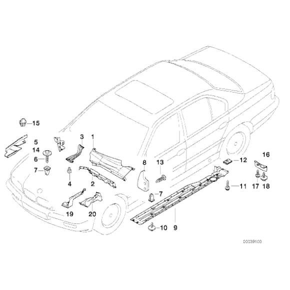 51718160140 Osłona reflektora przód prawa BMW E38 725tds 730i 730d 728i 740i 740d 735i 750 - 51718160140 - Części oryginalne BMW Łódź | Sklep internetowy BMW