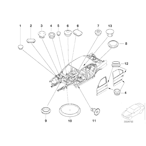 51718172534 Zatrzask osłona obrotowy BMW E38 725tds 728i 730i 730d 735i 740i 740d 750i - 51718172534 - Części oryginalne BMW Łódź | Sklep internetowy BMW