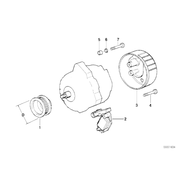 Alternator BMW E46 E39 E38 E53 X5 320d 520d 525d 530d 730d 3,0d M57 - 12312247389