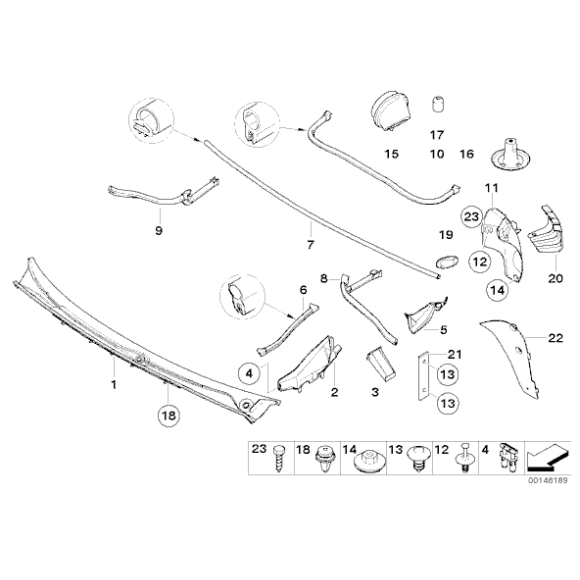 Osłona wnęki koła tylna prawa BMW E46 316 318 320 323 325 328 - 51718203770