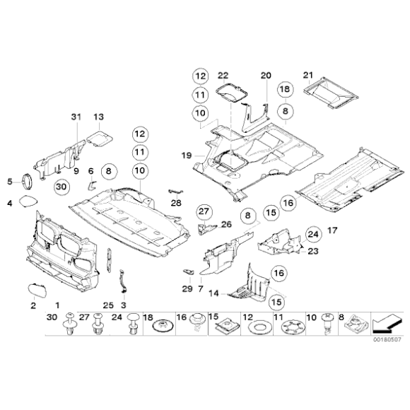 Uchwyt obudowy podwozia prawy BMW E39 520i 523i 525i 528i 530i prod. do 04.2000r. - 51718203919