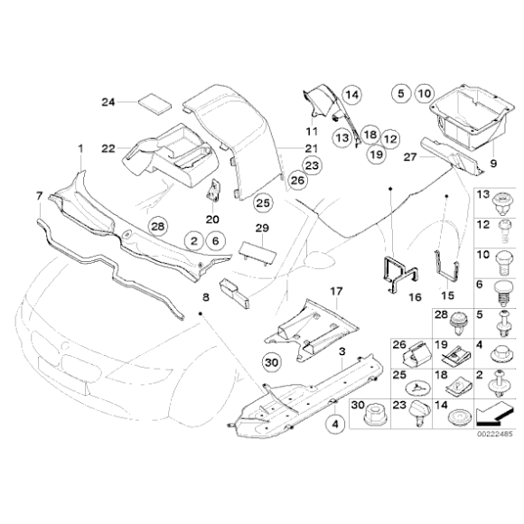 Zatrzask obrotowy BMW E39 E46 E65 E66 E83 X3 E83N E86 M - 51718215962
