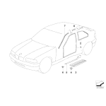 Osłona krawędzi szyby tył lewa BMW E36 Compact 316 318 323 - 51728146765