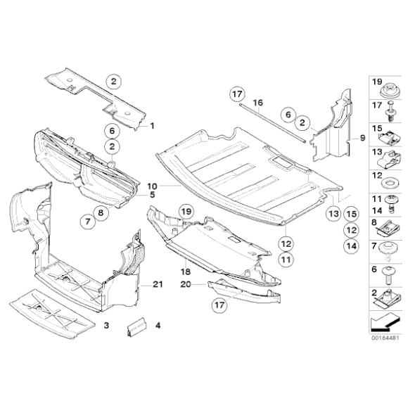 Osłona dolna komory silnika przód BMW E63 E64 630 645 650 - 51757009723