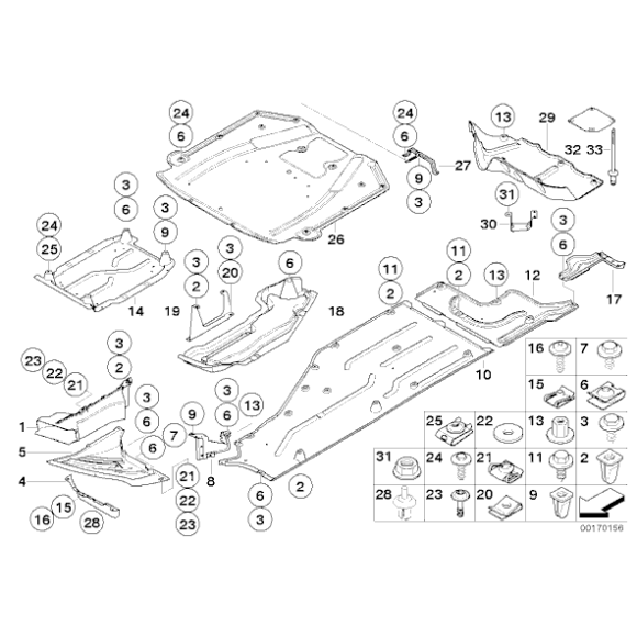 Osłona podwozia dolna lewa BMW E65 E66 730d 730i 740i 745d 750i 760i - 51757153787