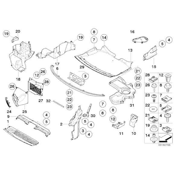51757153791 Osłona dolna komory silnika przód BMW E65 E66 730d 740d 745d - 51757153791 - Części oryginalne BMW Łódź | Sklep internetowy BMW