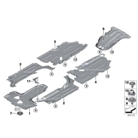 Pokrywa obudowy podwozia BMW F01 F02 F06 F07 F10 F11 F12 F13 - 51757209541