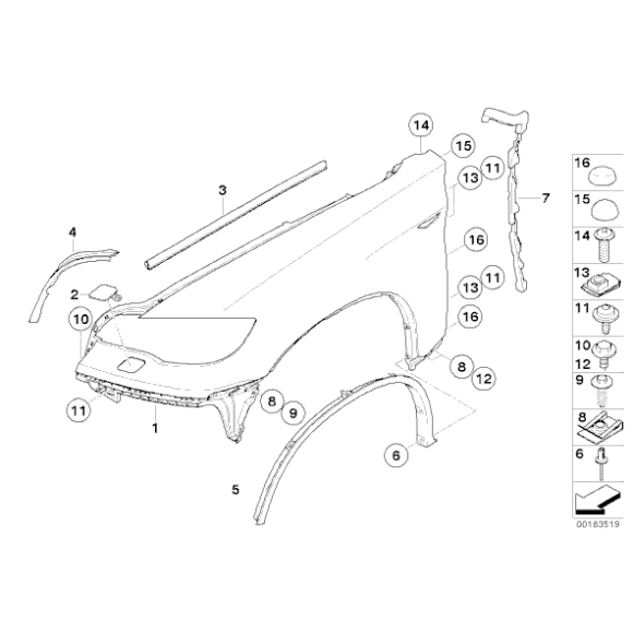Uszczelka reflektora przód lewa E70 E70N E71 X5 X6 - 51767185551