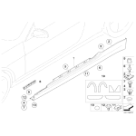 Wspornik prawy osłony progu BMW E63 E64 630i 645Ci 650i 635d M6 - 51777072876