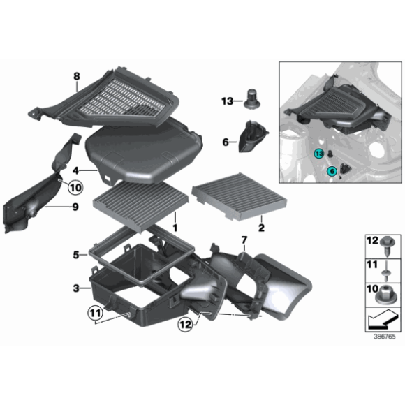 Filtr kabinowy BMW F25 F26 X3 X4 18d 18i 20d 20i 28i 30i 35i 30d 35d M40 - 64319312318
