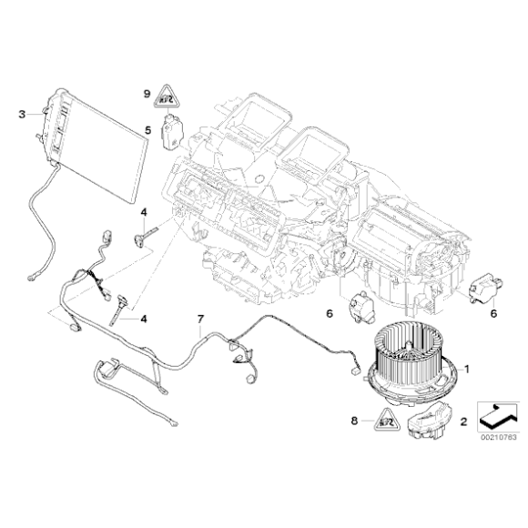 Dmuchawa wentylator wnętrza BMW E81 E87 E84 X1 E88 E90 E91 E92E93 F25 F26 X3 X4 - 64119227670