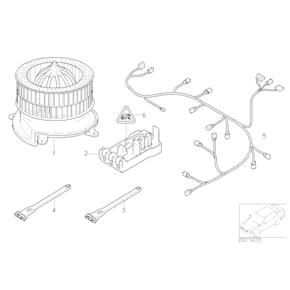 Dmuchawa wentylatora wnętrza BMW E65 E66 730d 730i 735i 740i 740d 745d 750i 760i - 64116913401