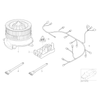 Dmuchawa wentylatora wnętrza BMW E65 E66 730d 730i 735i 740i 740d 745d 750i 760i - 64116913401