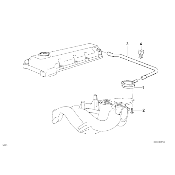 Wąż odpowietrzający odmy BMW E36 E34 316i 318i 518i M43 - 11151739557