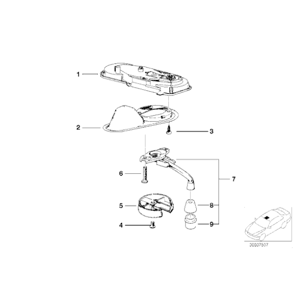 Osłona rączki szyberdachu ANTHRAZIT BMW E21 E12 E23 E24 E28 E30 - 54121867887