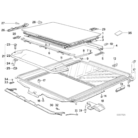 54121950669 Hak mocowanie szyberdachu BMW E34 E32 730 735 740 750 518 520 525 5530 535 540 M5 - 54121950669 - Części oryginalne BMW Łódź | Sklep internetowy BMW