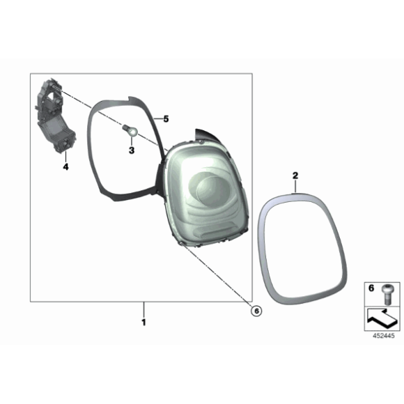 63217351432 Pierścień ozdobny lampy tył prawy chrom MINI F55 F56 F57 - 63217351432 - Części oryginalne BMW Łódź | Sklep internetowy BMW