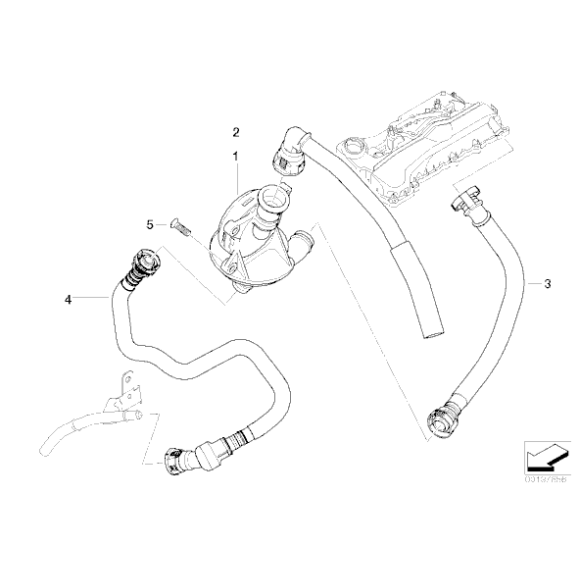 Przewód odpowietrzający odmy separatora BMW E46 E83 X3 E85 E87 E90 E91 320i 120i 316i 318i N42 N46 - 11157503524