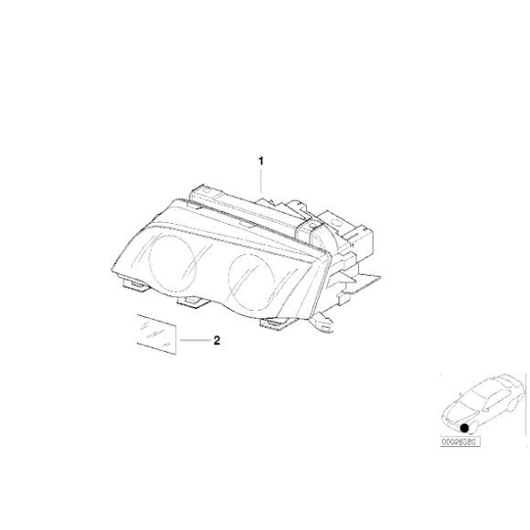 Reflektor prawy BMW E46 Coupe Cabrio 318 320 323 325 328 330 M3 - 63127165902