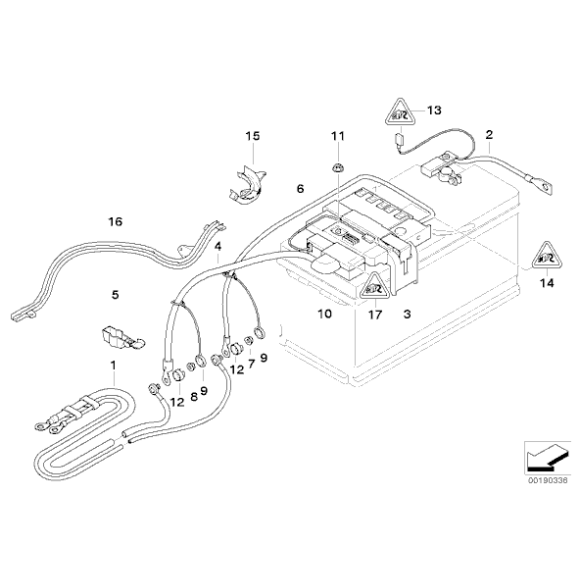Przewód adaptacyjny IBS akumulatora BMW E90 E91 E92 E93 316 318 320 323 325 328 330 335 M3 - 61129123571