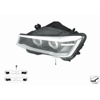 Reflektor przód lewy biksenon BMW F25 F26 X3 X4 - 63117401131