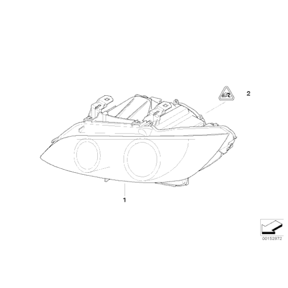 Reflektor z podw. św. ksenon. prawy BMW E92 E93 - 63117182508