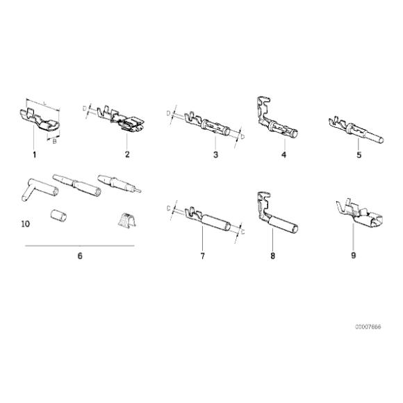 Wtyczka żeńska okrągła BMW E24 E30 E31 E32 E34 E39 - 61131373820