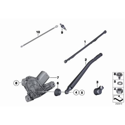 Wycieraczka tył BMW X1 - Oryginał BMW - 61622990035