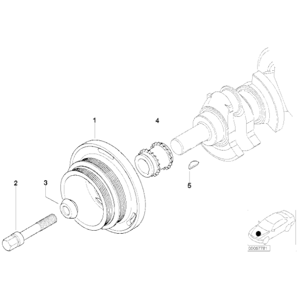 Śruba koła pasowego wału BMW E34 E36 E38 E39 E46 E53 E60 E61 E83 E65 - 11211720633
