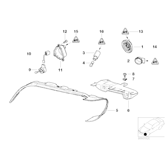 Wiązka przewodów regulacji zasięgu świateł BMW E39 E46 E53 X5 E85 E86 Z4 - 61138373573