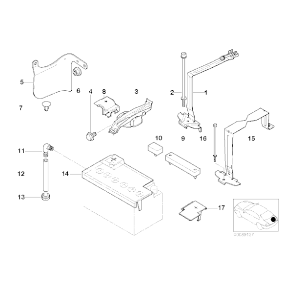 61217577620 Śruba mocująca akumulator BMW E36 E38 E46 E53 X5 E60 E61 E63 E64 E70 E71 E81 E87 E90 MINI - 61217577620 - Części oryginalne BMW Łódź | Sklep internetowy BMW