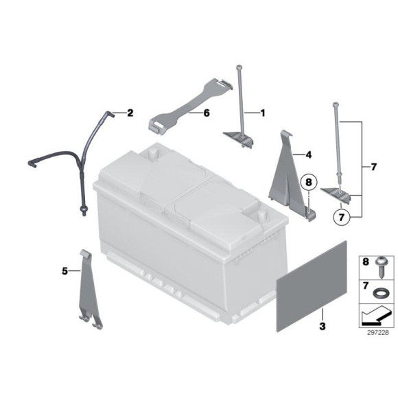61217577620 Śruba mocująca akumulator BMW E36 E38 E46 E53 X5 E60 E61 E63 E64 E70 E71 E81 E87 E90 MINI - 61217577620 - Części oryginalne BMW Łódź | Sklep internetowy BMW