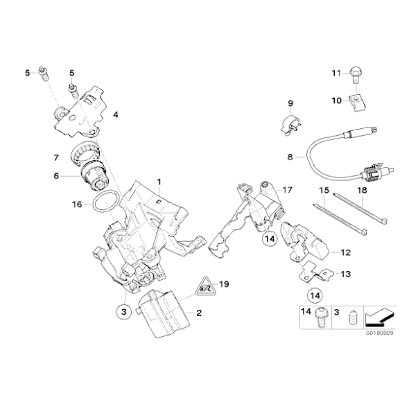 Przełącznik zapłonu kostka stacyjki BMW E38 E39 E53 735 740 750 535 540 4,4i 4,6is 4,8is - 61326901962
